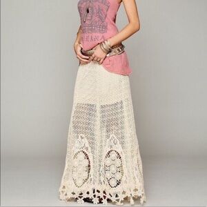 Free People Mi Amor Crochet Maxi Skirt